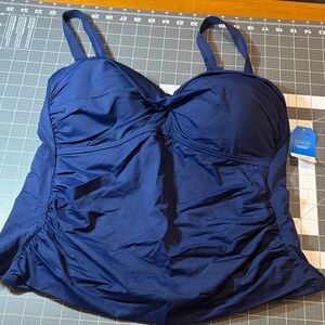 Lands End Deep Sea Navy Bandeau women’s Swim Tankini Top